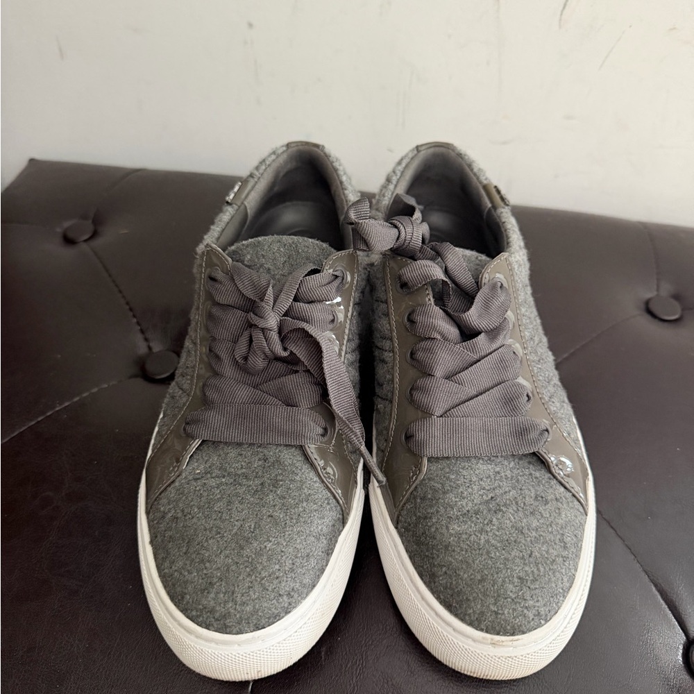 Tory Burch Gray Textile Low-Top Sneakers